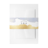 Transparante Waterverf Blauw Goud Faux Folie Bruil Uitnodigingen Wikkel (Voorkant Voorbeeld)