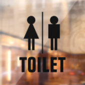 Transparante WC-glazen schuifbord Raamsticker (Vel 2)