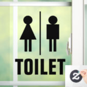 Transparante WC-glazen schuifbord Raamsticker (Huis)
