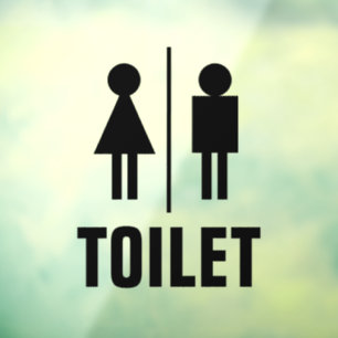 Transparante WC-glazen schuifbord Raamsticker