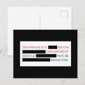 Transparantie van de overheid mag niet worden teru briefkaart (Voorkant / Achterkant)
