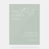 Transparent Acrylic Green Wedding Welcome Sign (Recto)