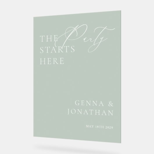 Transparent Acrylic Green Wedding Welcome Sign Acryl Bord (Hoek)