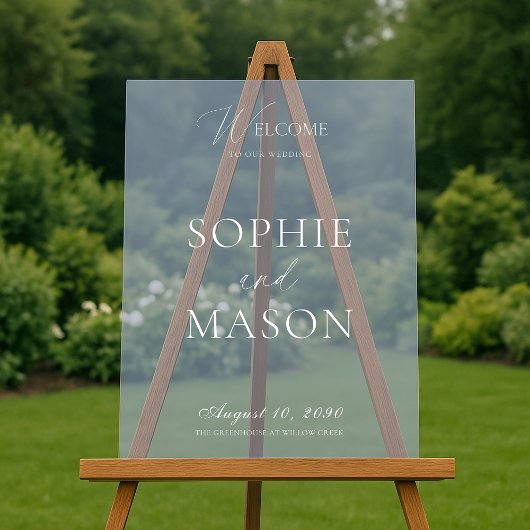 Transparent Acrylic Wedding Welcome Sign
