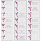 Transparent Bow Wedding Guest Address Labels (Voorkant)