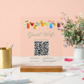 Transparent Guest WiFi Sign with QR Code  (Mariage)