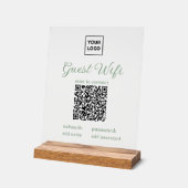 Transparent Guest WiFi Sign with QR Code (Angle)