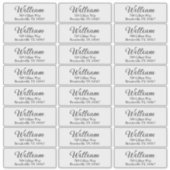 Transparent Modern Black & Clear Return Address Sticker (Voorkant)