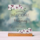 Transparent Orchid Minimalist Wedding Welcome Sign (Neutre)