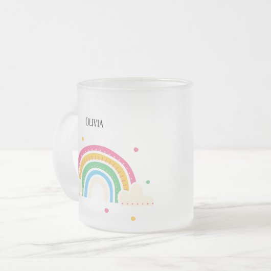 Transparent Rainbow Clouds Personalized Kids' Mug  (Devant gauche)