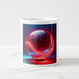 Transparent Reflective  Red Globe With Starbursts Extra Grote Beker