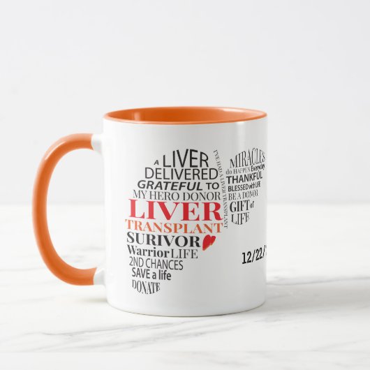 Transplant de foie personnalisé Survivant Mug de c (Gauche)