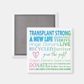 Transplant Organ Donation Awareness Magnet Magneet (Voorkant / Achterkant)