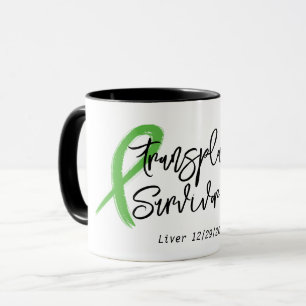 Transplant Overlevende Groene Lint Trendy Aangepas Mok