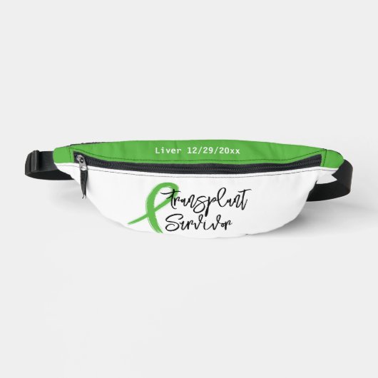 Transplant Survivor Green Ribbon Trendy Heuptasje (Voorkant)