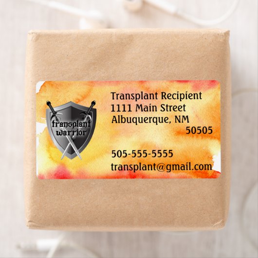 Transplantatie adreslabel van afschermingsscherm etiket (Insitu)