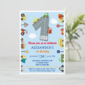 Transport 1er Anniversaire Fête Invitation (Debout devant)