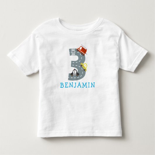 Transport 3e anniversaire de fête Baby T-shirt (Devant)