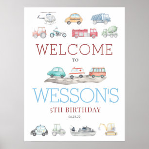 Transport Affiche de bienvenue d'anniversaire