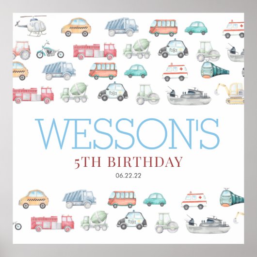 Transport Anniversaire Affiche de bienvenue Tapiss (Devant)