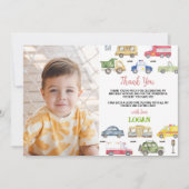 Transport Anniversaire Carte de remerciements phot (Devant)