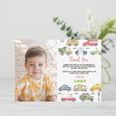 Transport Anniversaire Carte de remerciements phot (Debout devant)