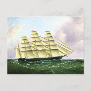  transport Antiek Clipper Ship at Zee Briefkaart