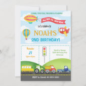 Transport Avion Bus Balloon Invitation Anniversair (Devant)