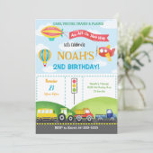 Transport Avion Bus Balloon Invitation Anniversair (Debout devant)