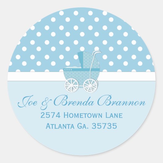 Transport bleu et Étiquettes de adresse Pois (Devant)