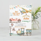 Transport Boy Invitation d'anniversaire (Debout devant)