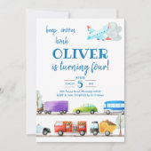 Transport Boy Invitation d'anniversaire (Devant)