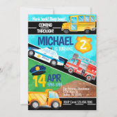 Transport Camion Anniversaire Fête Invitation (Devant)