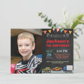 Transport Camion Anniversaire Photo Invitation (Debout devant)