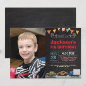 Transport Camion Anniversaire Photo Invitation (Devant / Derrière)