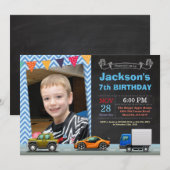 Transport Camion Anniversaire Photo Invitation (Devant / Derrière)