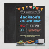 Transport Camion Invitation d'anniversaire (Devant / Derrière)