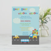 Transport Car Bus 5x7 Baby shower Invitation (Debout devant)