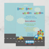 Transport Car Bus 5x7 Baby shower Invitation (Devant / Derrière)