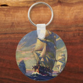  transport, Clipper Wordt op Zee verzonden Sleutelhanger (Voorkant)