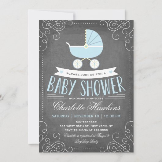 Transport de bébés| Invitation Baby shower (Devant)