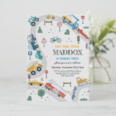 Transport de camions et de voitures Invitation d'a (Debout devant)