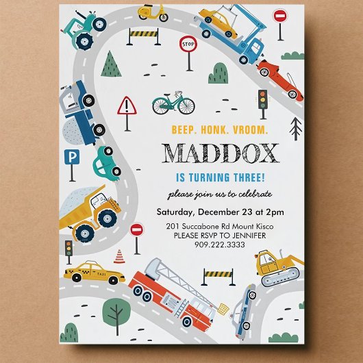 Transport de camions et de voitures Invitation d'a