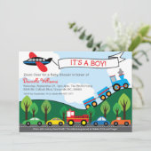Transport GARY Baby Shower Invitations (Debout devant)