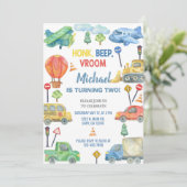 Transport, invitation d'anniversaire de garçon de  (Debout devant)