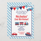 Transport Invitation d'anniversaire / Invitation d (Devant / Derrière)