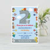 Transport Invitation de fête du 2e anniversaire (Debout devant)