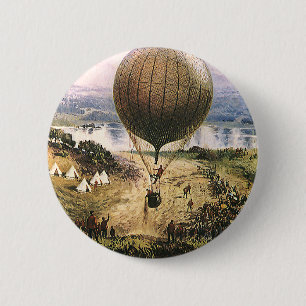  transport, luchtballonvaarders ronde button 5,7 cm