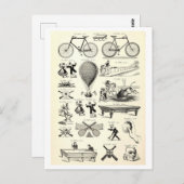 Transport + Pastime Illustrations Briefkaart (Voorkant / Achterkant)