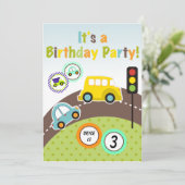 Transport personnalisé Invitation de fête d'annive (Debout devant)